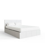 GFW End Lift Kingsize Faux Leather Ottoman Bed - White