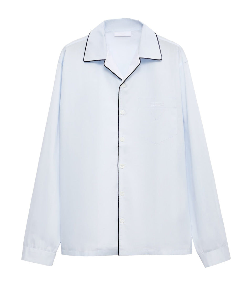 Lightweight Cotton Satin Hooded Overshirt with Detachable Hood