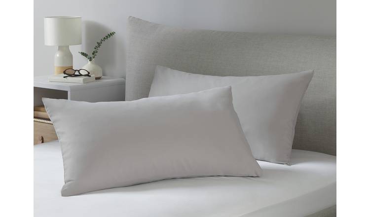 Silentnight supersoft microfibre pillowcase pair dove grey 48x76cm, imported from the UK
