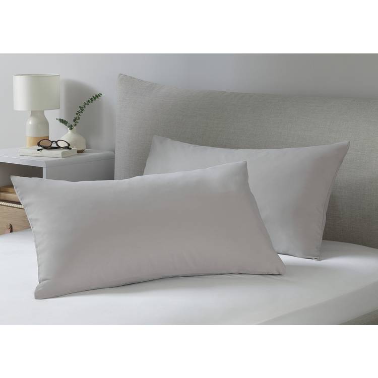 Silentnight supersoft microfibre pillowcase pair dove grey 48x76cm, imported from the UK