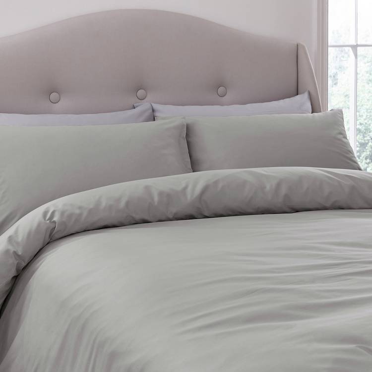 Silentnight supersoft microfibre pillowcase pair dove grey 48x76cm, imported from the UK