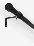 Black stud finial extendable curtain pole kit 28mm, UK version
