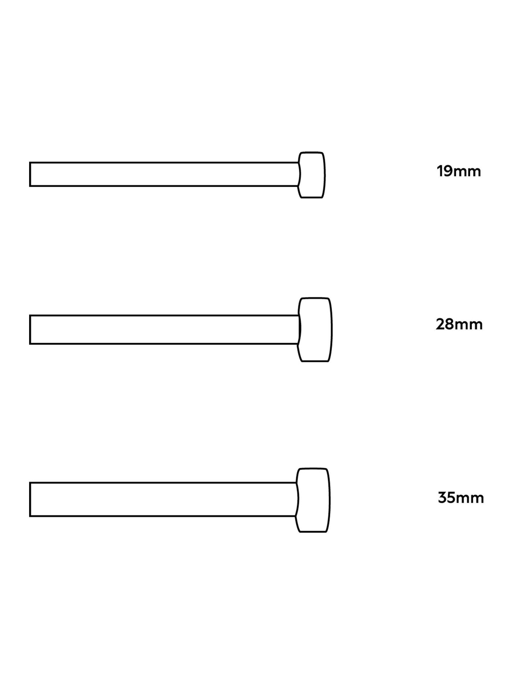 Black stud finial extendable curtain pole kit 28mm, UK version