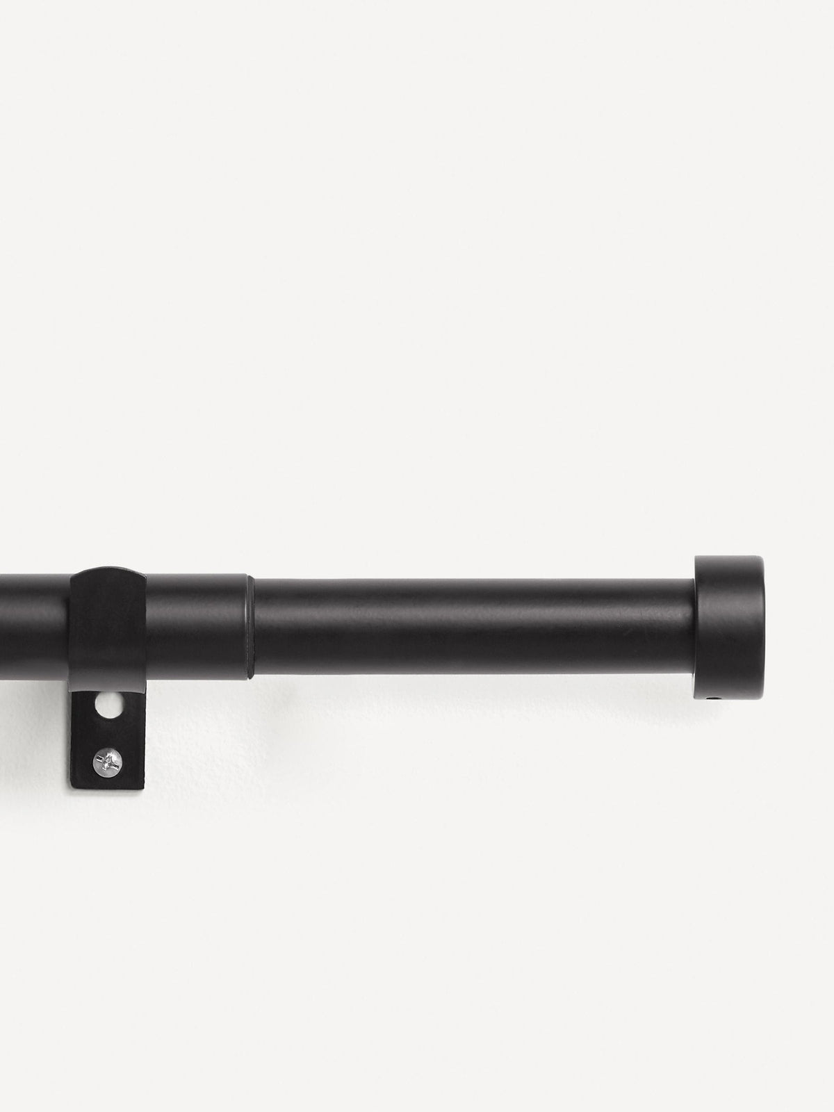 Black stud finial extendable curtain pole kit 28mm, UK version