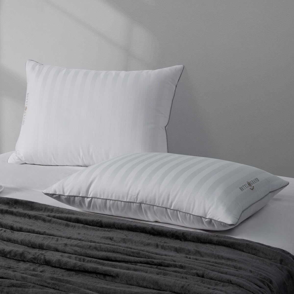 Hotel Grand feather and down rolled pillow 2 pack, UK version