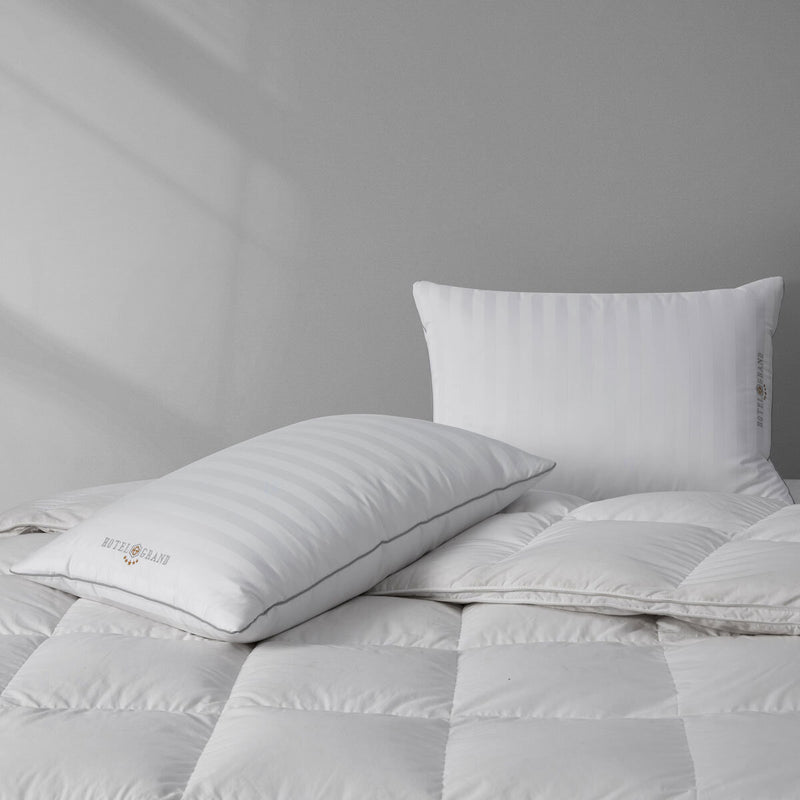 Hotel Grand feather and down rolled pillow 2 pack, UK version