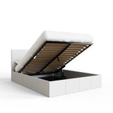 GFW End Lift Small Double Faux Leather Ottoman Bed - White