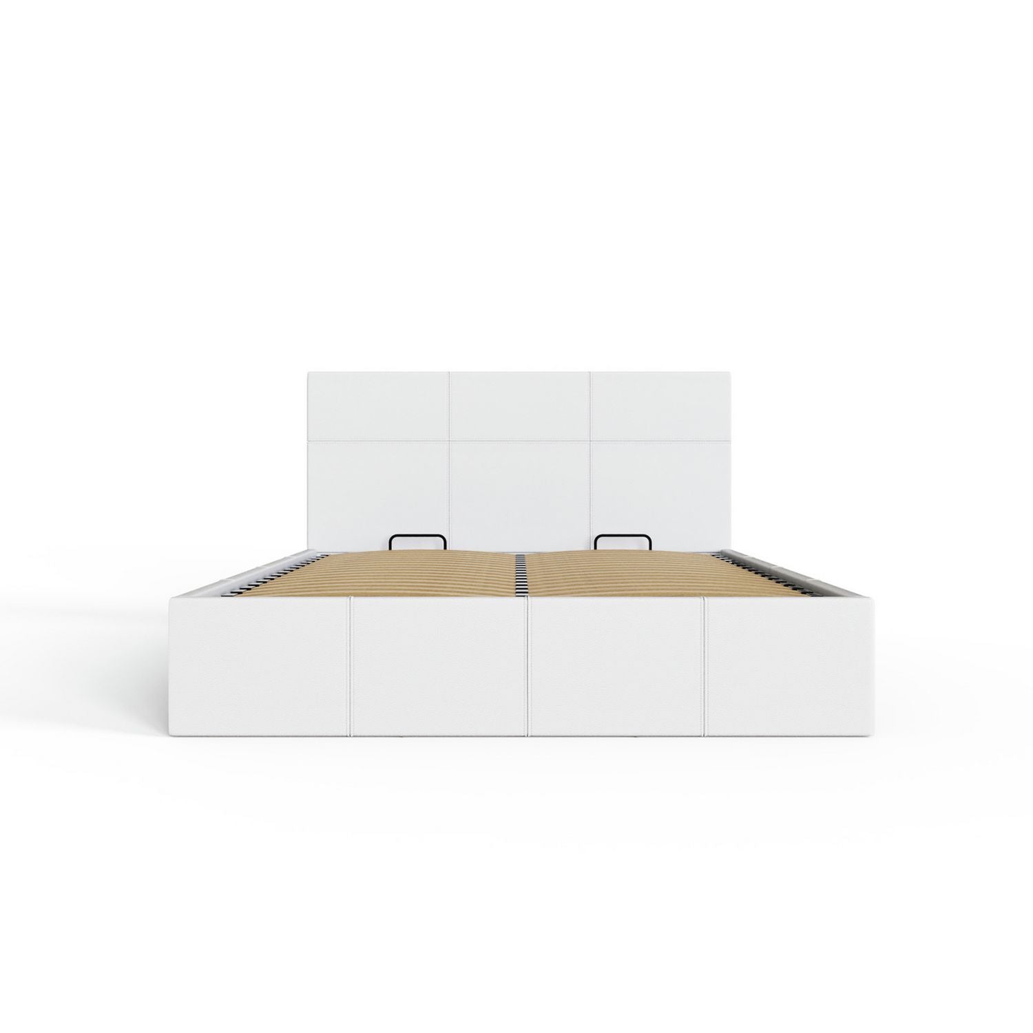 GFW End Lift Small Double Faux Leather Ottoman Bed - White