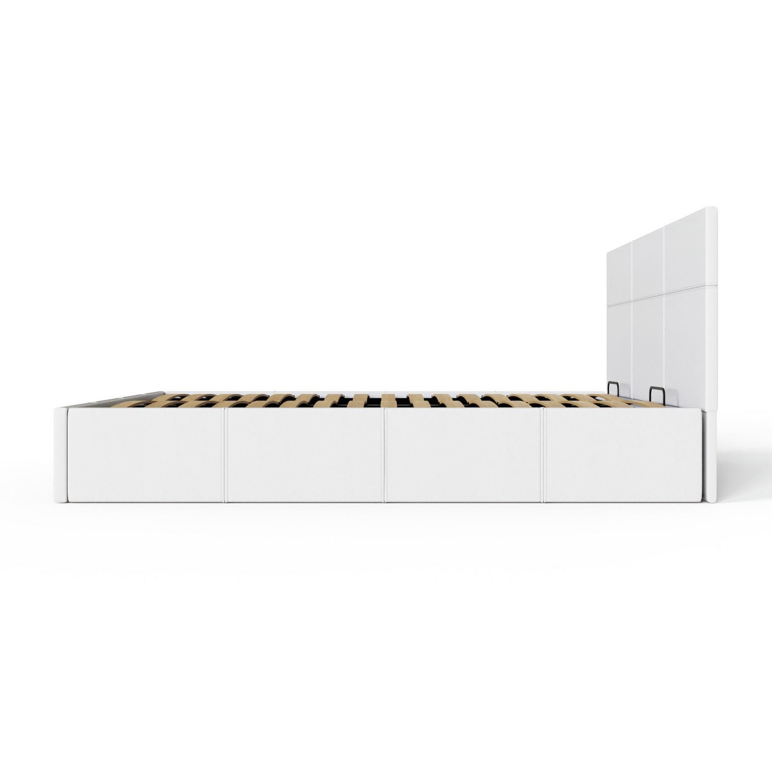 GFW End Lift Small Double Faux Leather Ottoman Bed - White