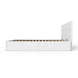 GFW End Lift Small Double Faux Leather Ottoman Bed - White