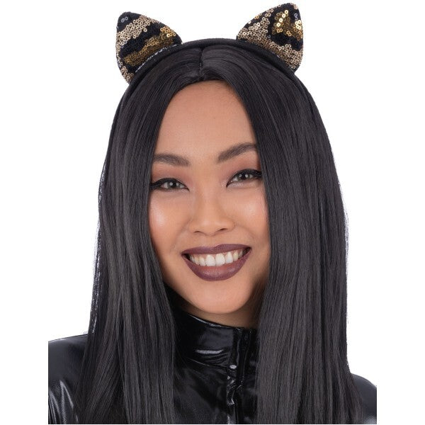 Smiffys sequin leopard cat ear headband, UK version
