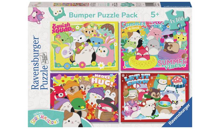 Squishmallows puzzle set 4 seasonal scenes 400 pieces, imported from the UK