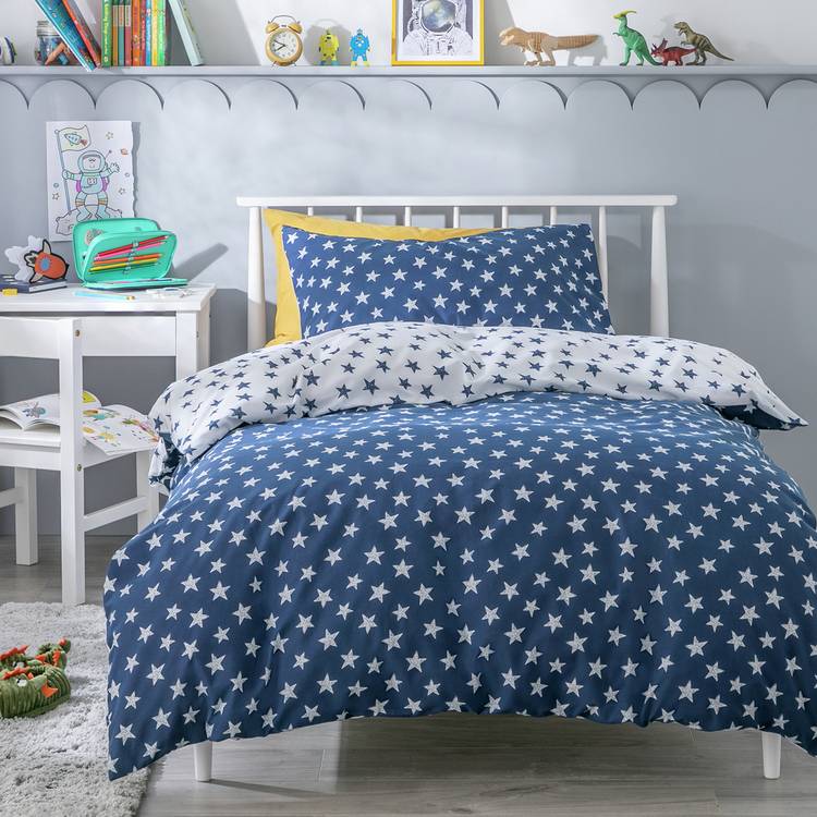 Habitat kids reversible star navy bedding set toddler (British brand)
