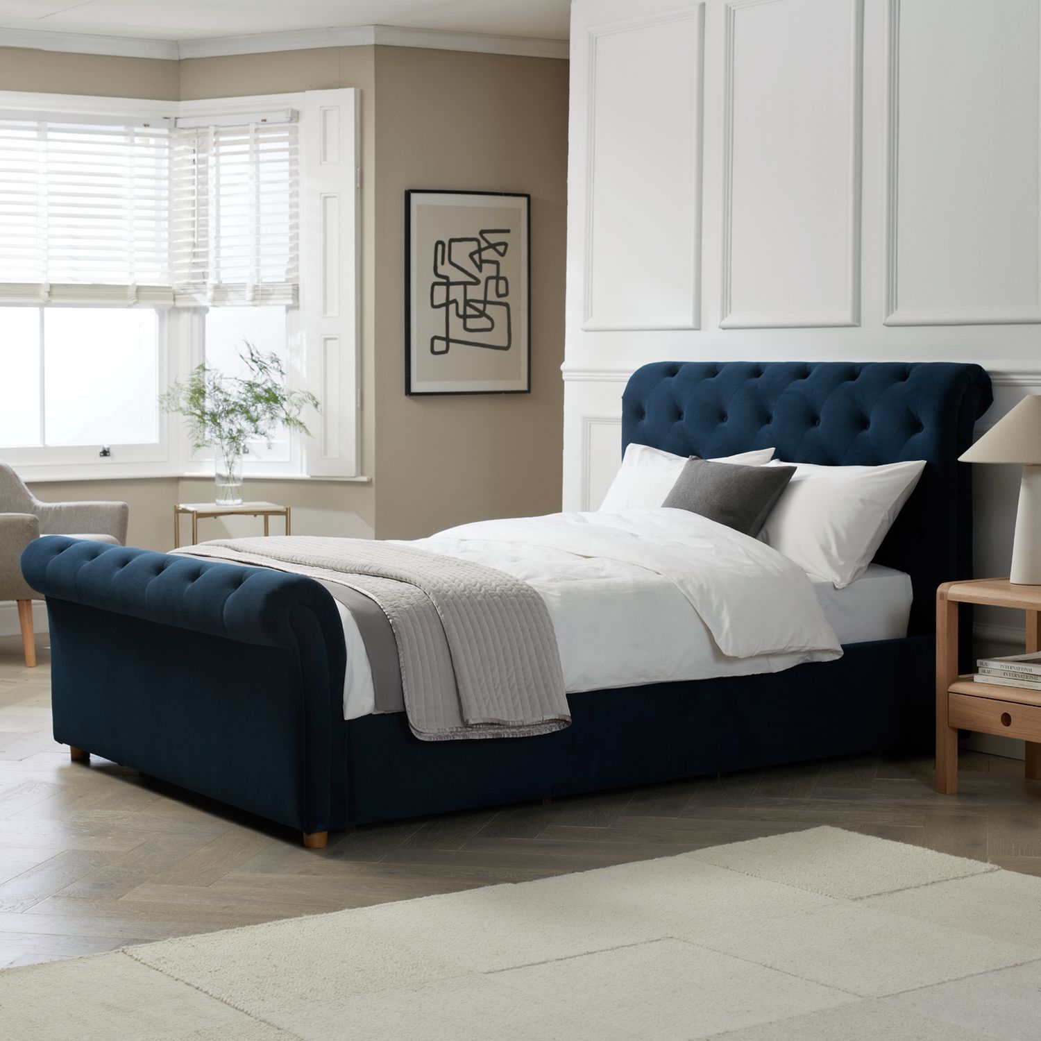 Argos Double Velvet Ottoman Bed Frame - British product