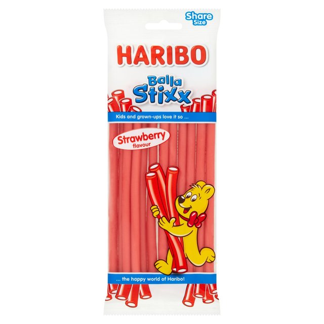 Haribo Balla Stixx Strawberry Pencil Sweets Sharing Bag    140g GOODS M&S   