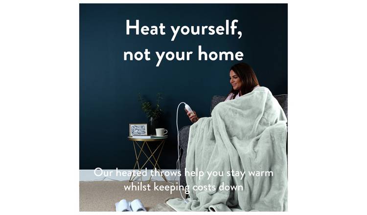 Slumberdown heated throw blanket Pistachio 130x160cm - British product