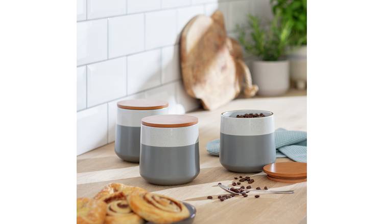 Habitat Speckle 3 piece storage canister set - British product