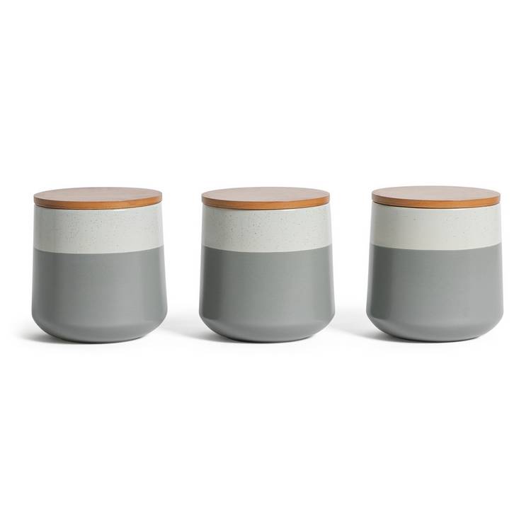 Habitat Speckle 3 piece storage canister set - British product