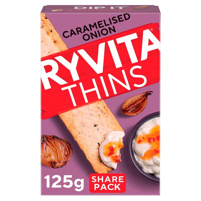 Ryvita Thins Caramelised Onion Flatbread Crackers   120g GOODS M&S   