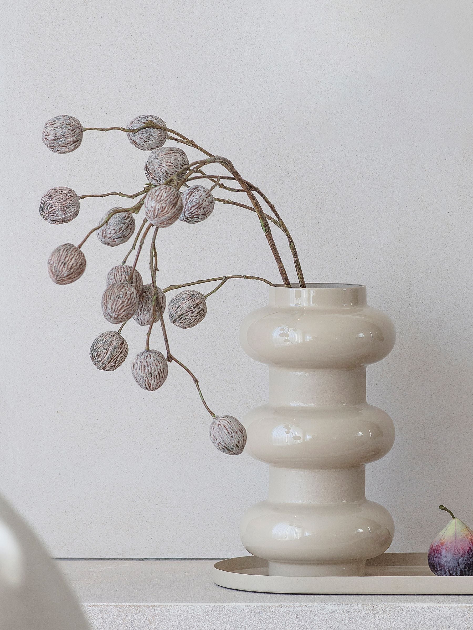 Libra Interiors cream ovolo enamel iron medium vase (British brand)