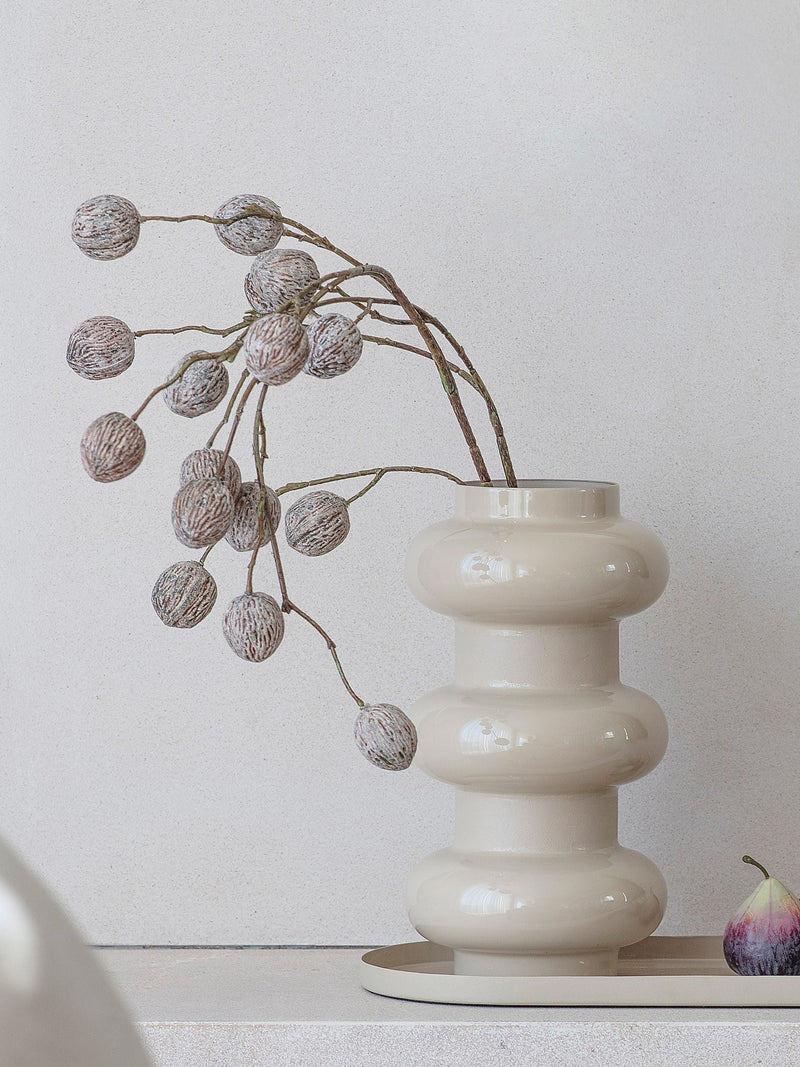 Libra Interiors cream ovolo enamel iron medium vase (British brand)