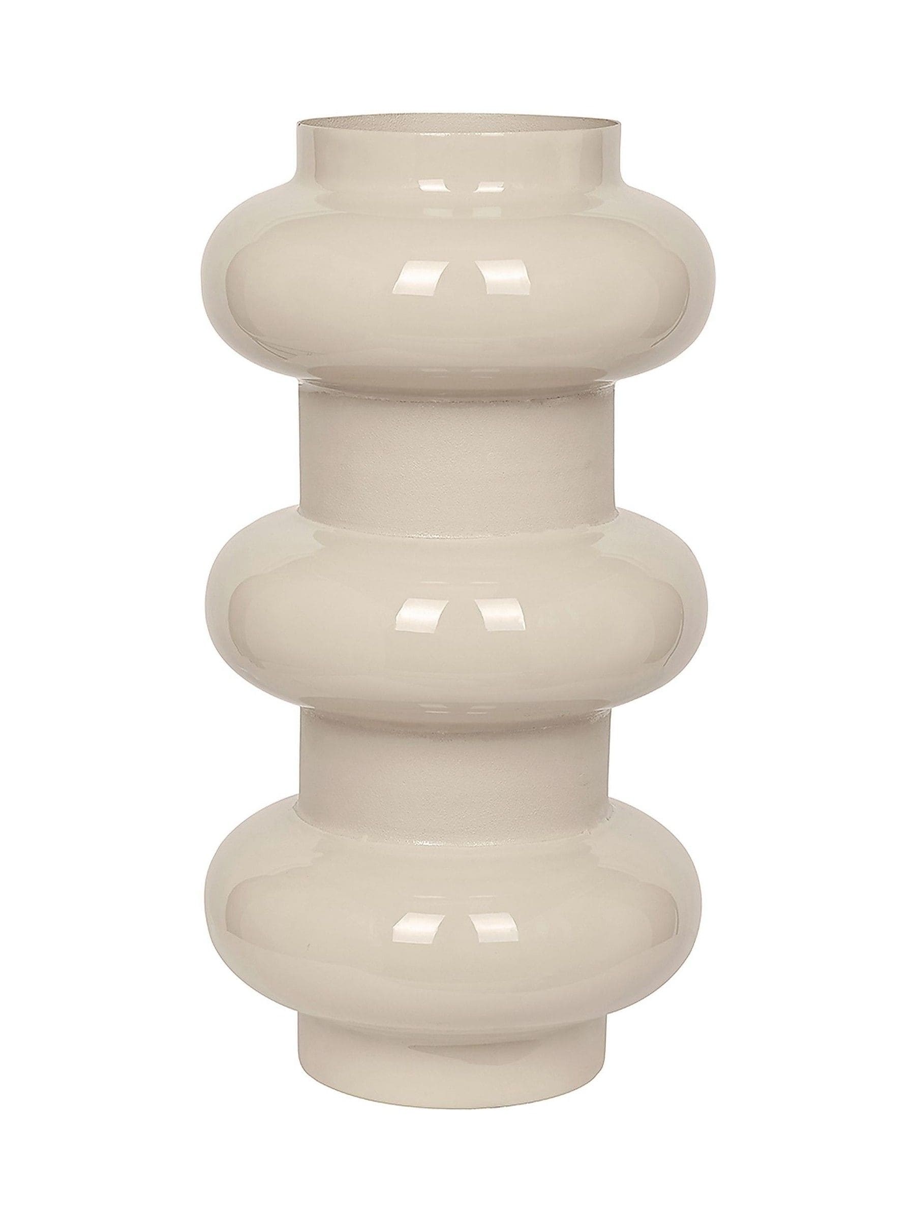 Libra Interiors cream ovolo enamel iron medium vase (British brand)