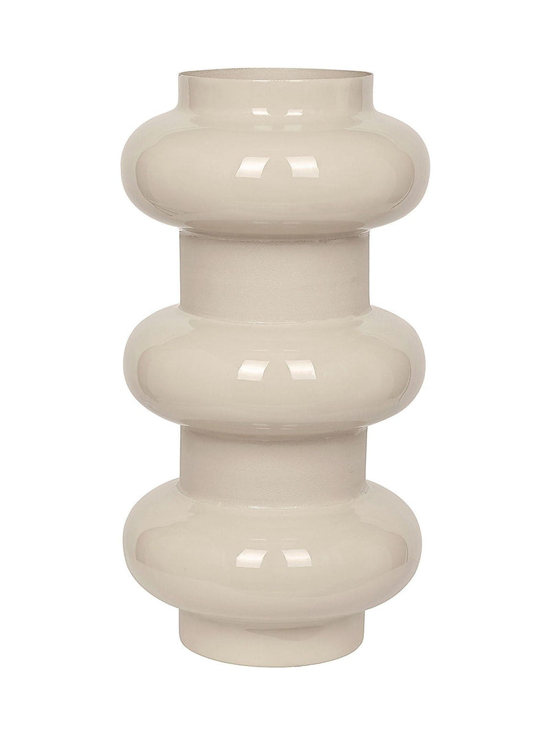 Libra Interiors cream ovolo enamel iron medium vase (British brand)