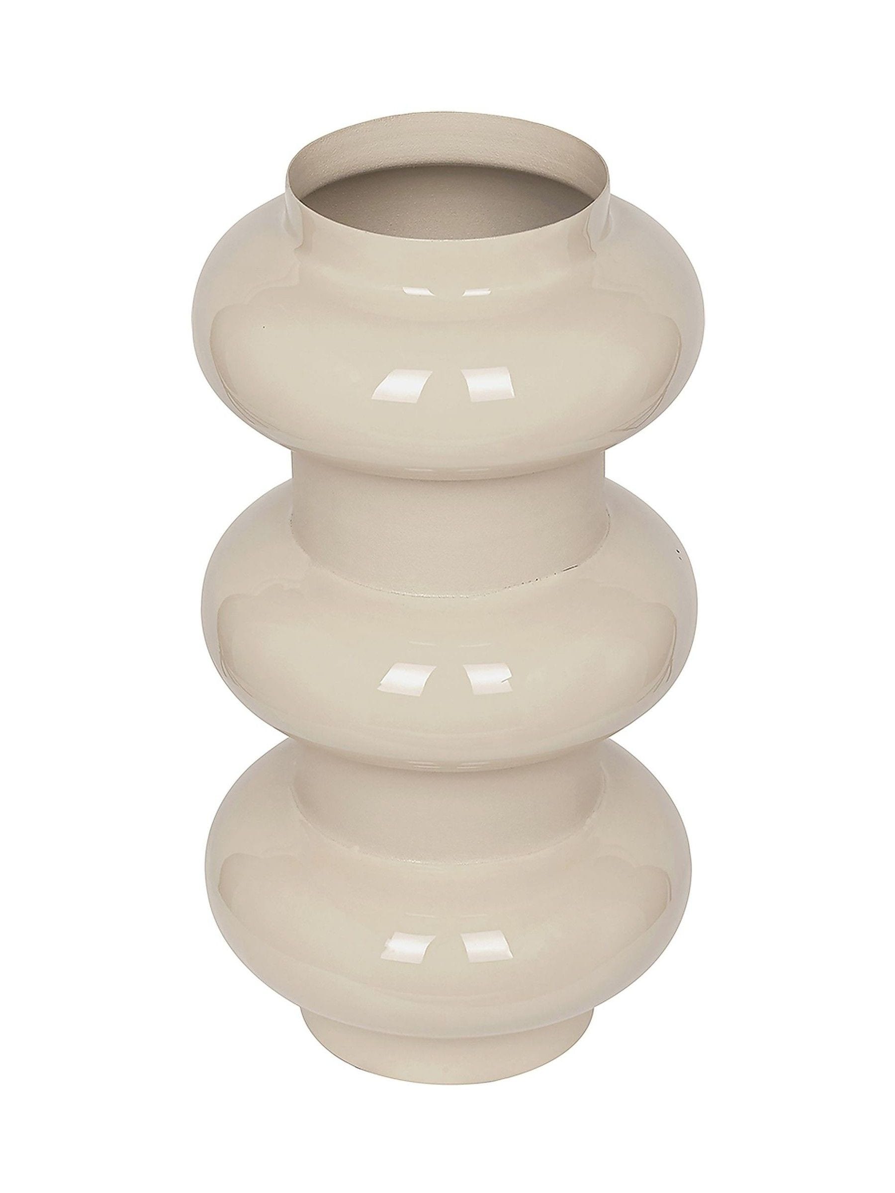 Libra Interiors cream ovolo enamel iron medium vase (British brand)