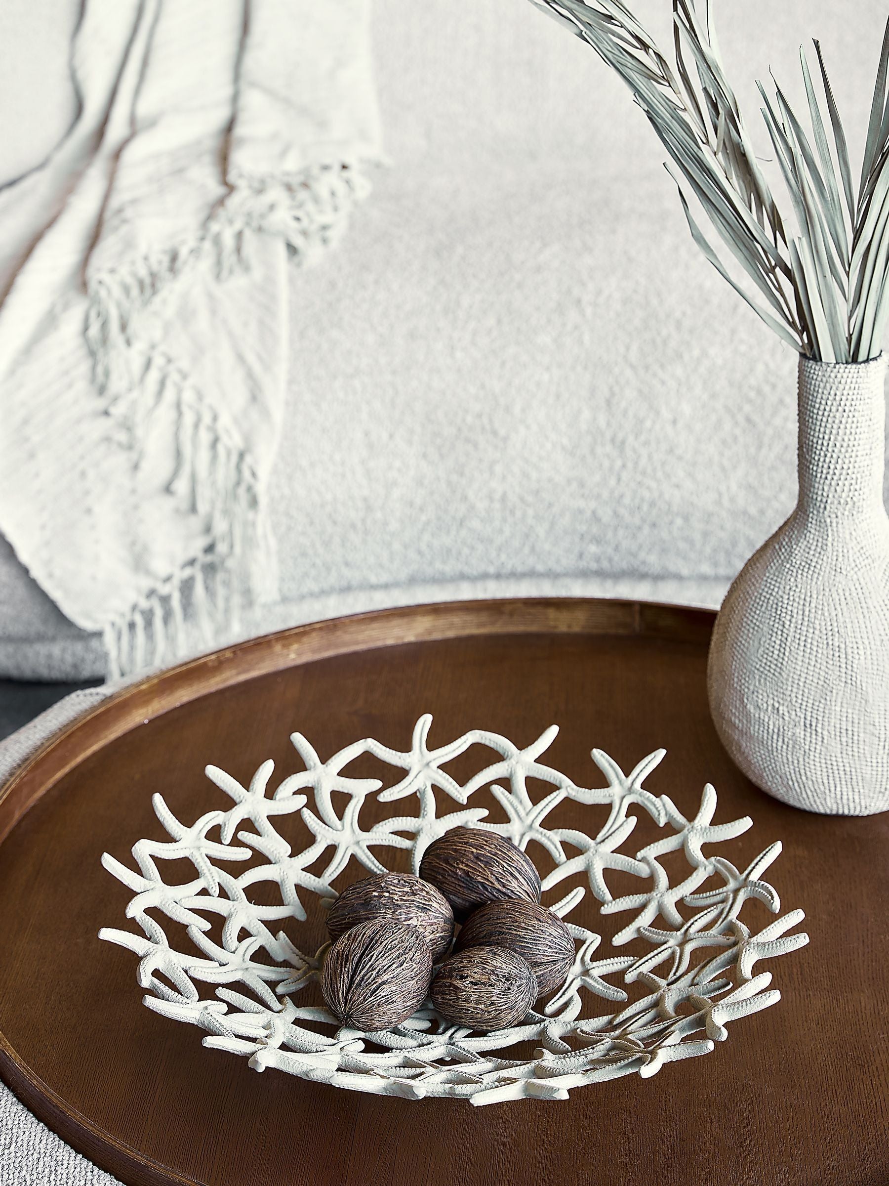 Libra Interiors beige stonewash starfish shallow bowl (British brand)