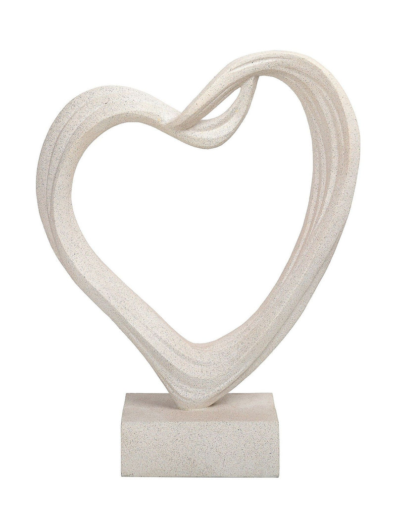 Libra Interiors white Aven sculpted heart ornament, imported from the UK