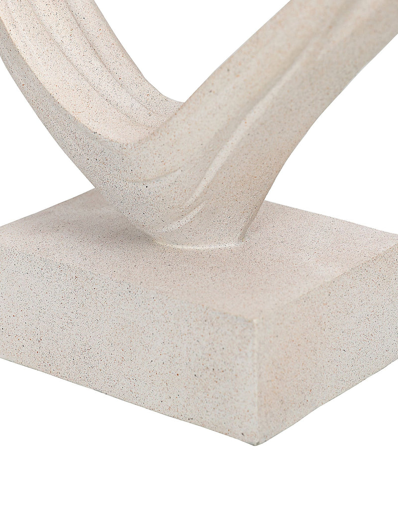 Libra Interiors white Aven sculpted heart ornament, imported from the UK