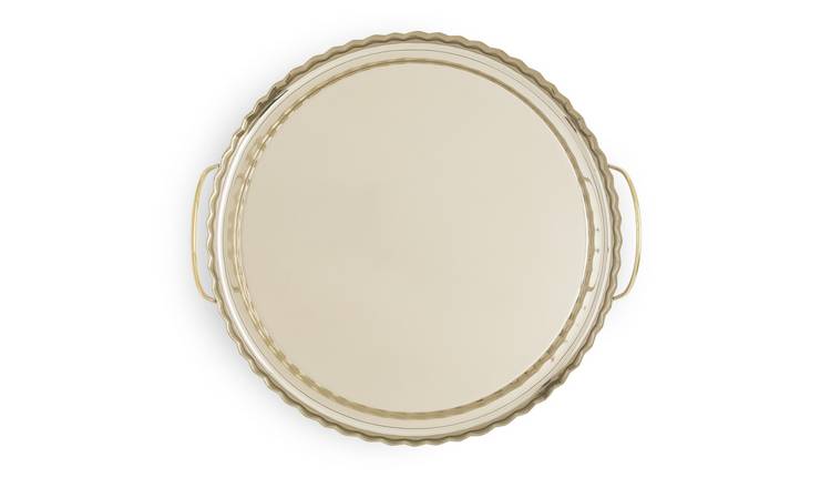 Habitat gold tone steel tray with handles, UK version