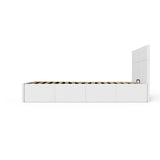 GFW End Lift Single Faux Leather Ottoman Bed - White