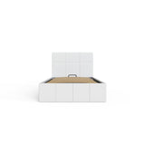 GFW End Lift Single Faux Leather Ottoman Bed - White