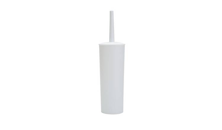 Home Essentials white plastic toilet brush, imported from the UK