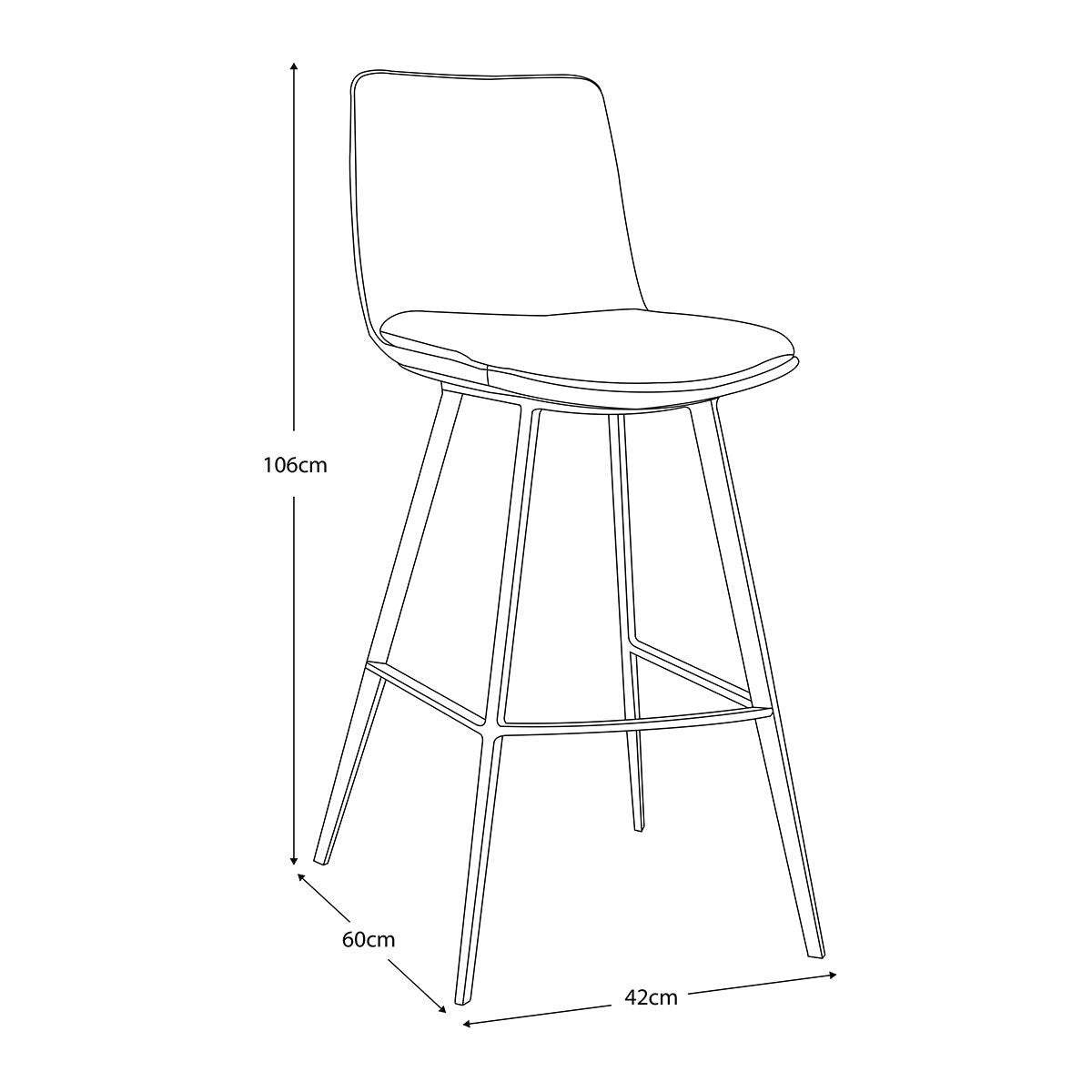 Gallery Henley grey faux leather bar stool 2 pack, UK version