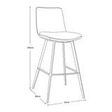 Gallery Henley grey faux leather bar stool 2 pack, UK version