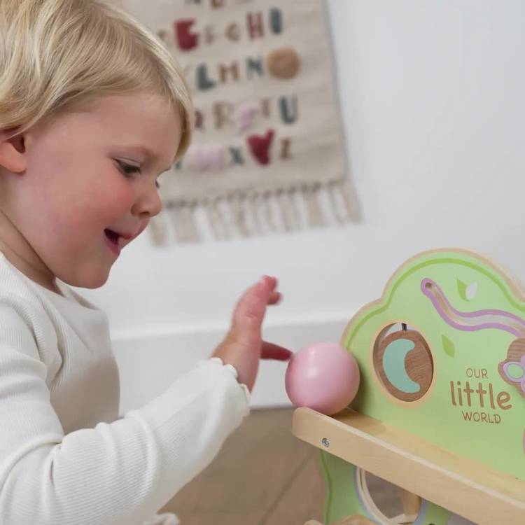 Our Little World wooden sensory tree ball run - British product