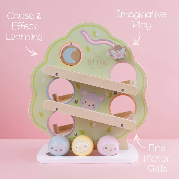 Our Little World wooden sensory tree ball run - British product