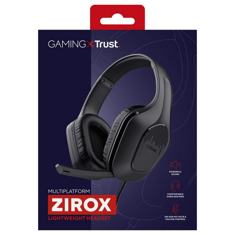 GXTrust Zirox black over-ear gaming headset (British brand)