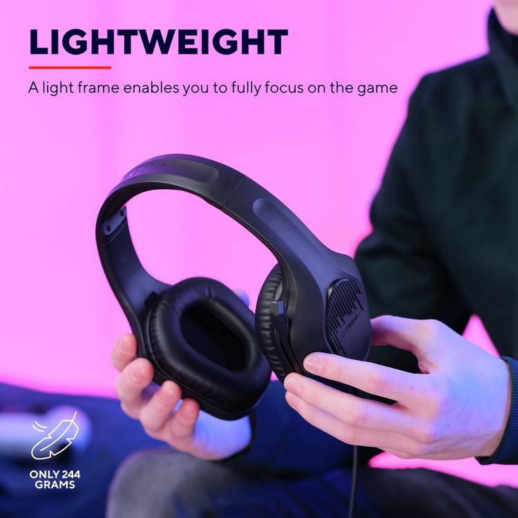 GXTrust Zirox black over-ear gaming headset (British brand)