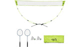Opti badminton set pop-up net 10ft racquets shuttlecocks, UK version