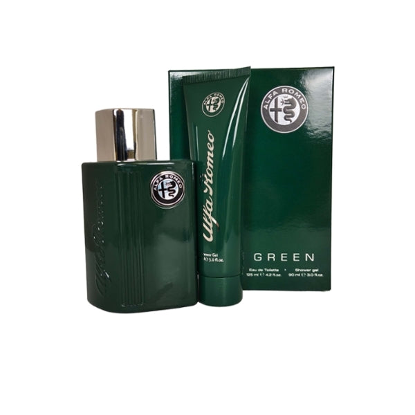 Alfa Romeo Green EDT set 125ml with shower gel, UK version