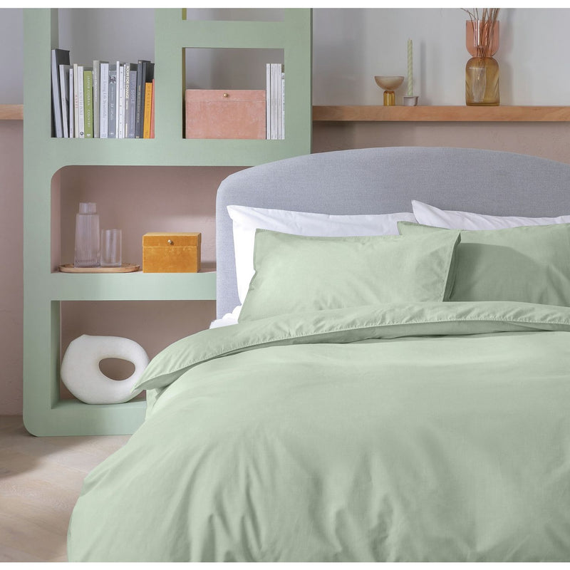 Habitat Cotton Textured Print Sage Bedding Set - Superking