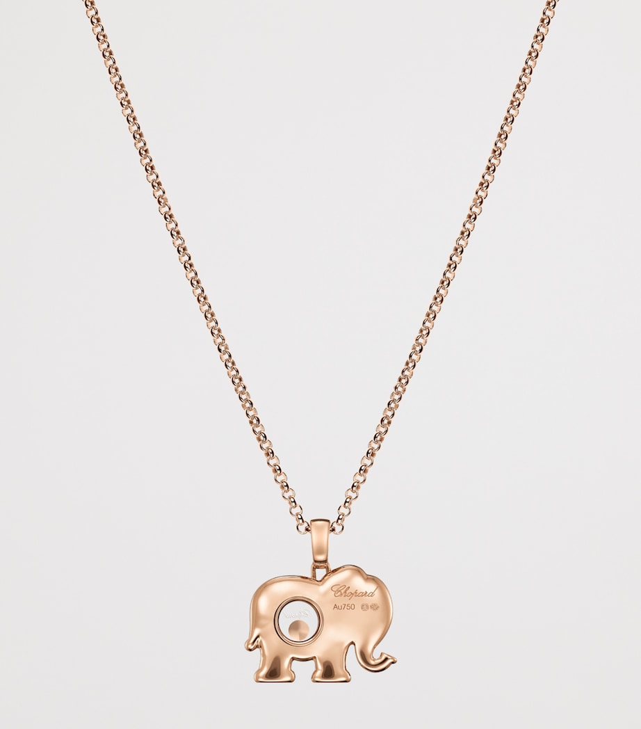 Chopard rose gold Happy Diamonds elephant necklace - British product