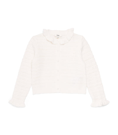 Chloé Baumwoll-Strickjacke mit Rüschen (2-14 Jahre)