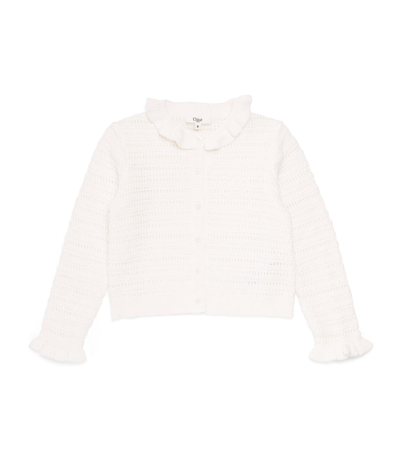 Chloé Kids cotton frilled cardigan 2-14 years - British product