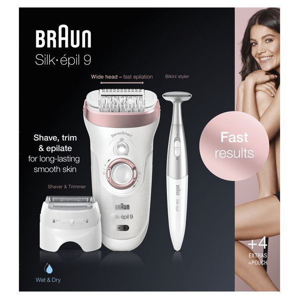 Braun Silk-épil 9 9-890 Epilator for Women, White/Rose Gold GOODS Superdrug   