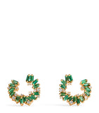 Suzanne Kalan Frenzy spiral emerald diamond earrings (British brand)