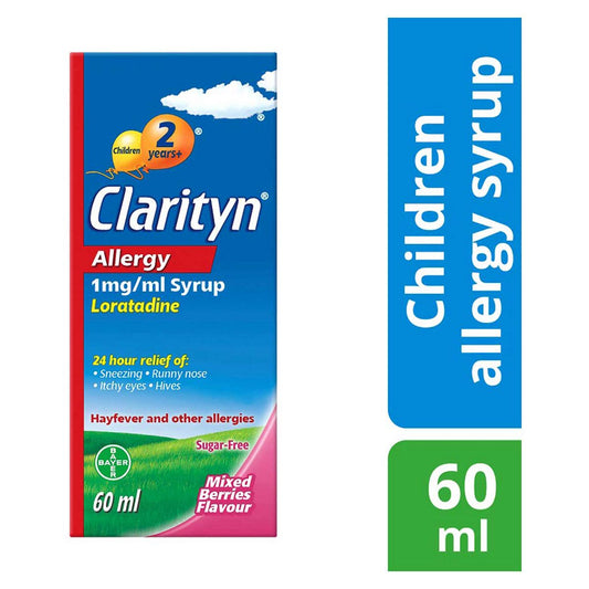 Clarityn Allergy 1mg/ml Syrup Sugar Free Mixed Berries Flavour 60ml Baby Healthcare Boots   